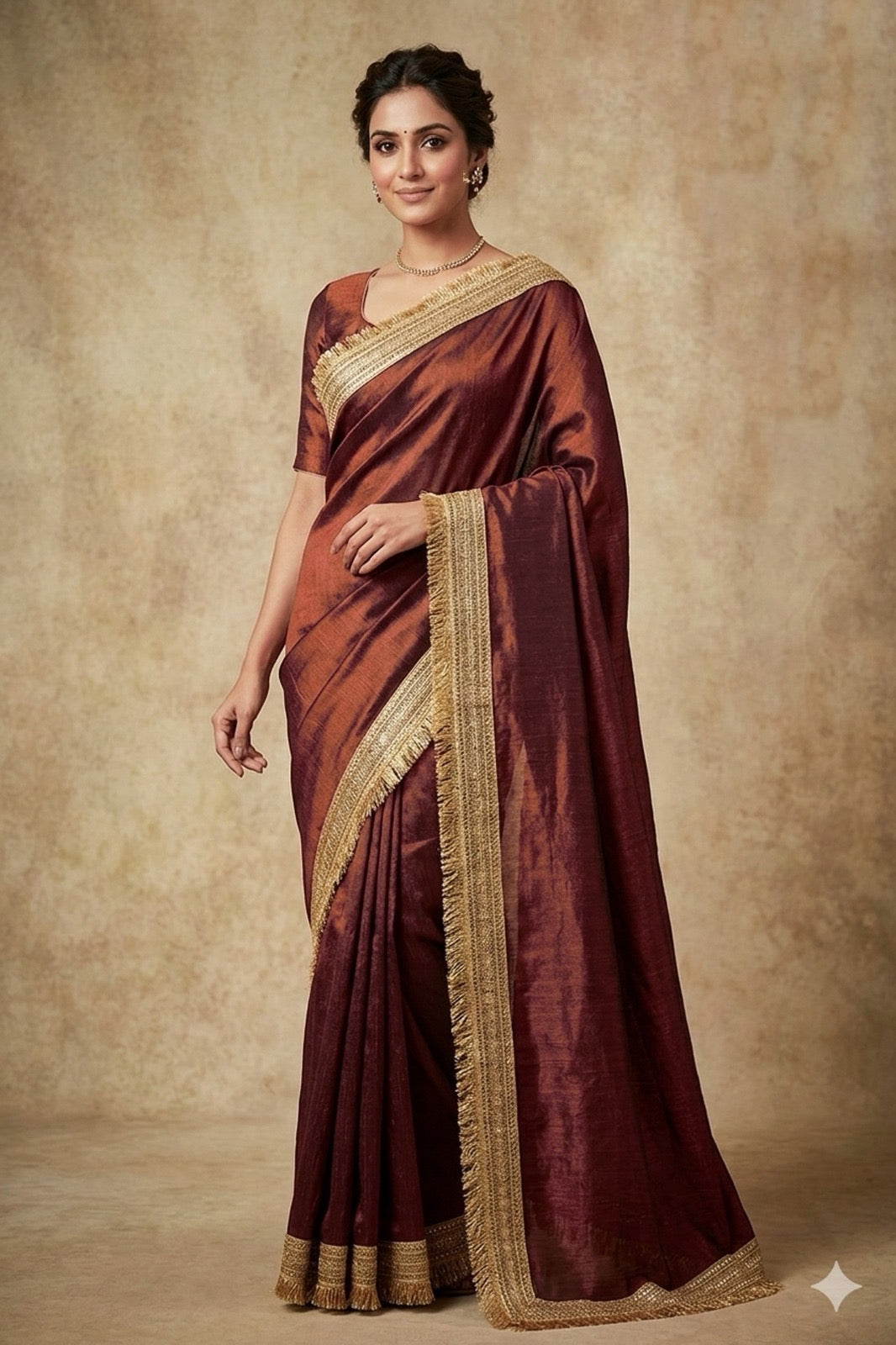 FANDY SATIN SAREE WITH FANCY BORDER
