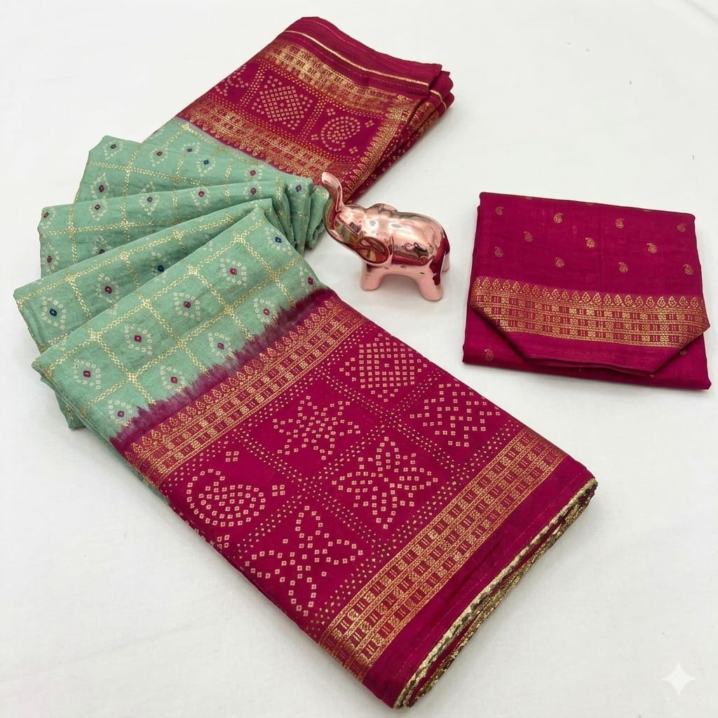 Moss Foil Saree