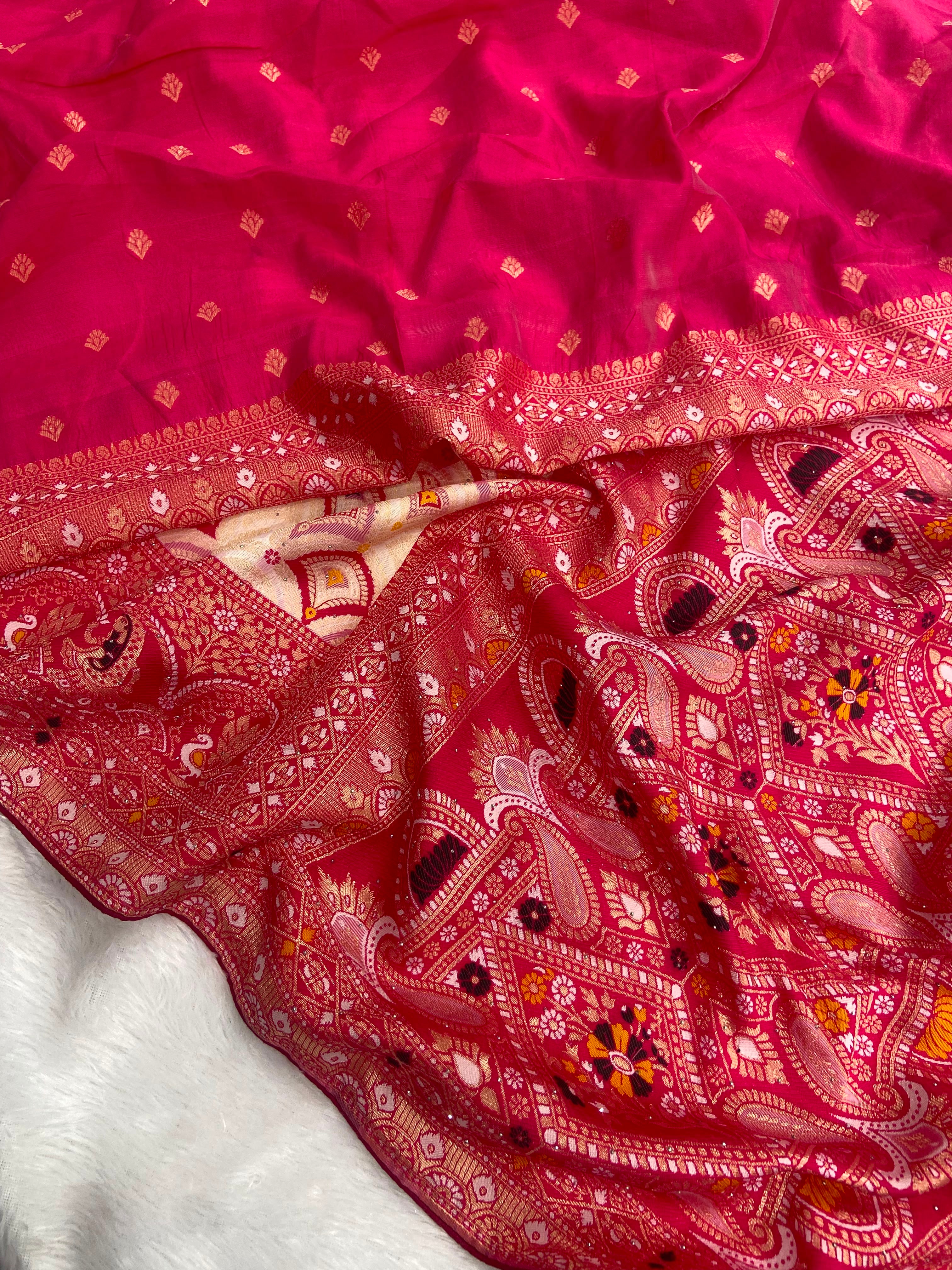 White Banarsi Patola Silk Saree