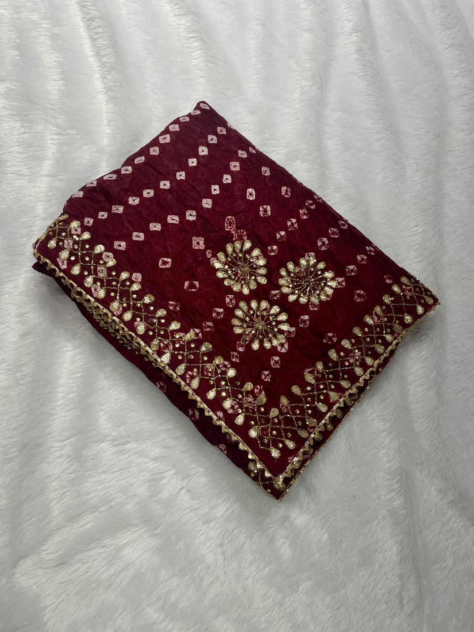 Gajji Silk Bandhani Saree