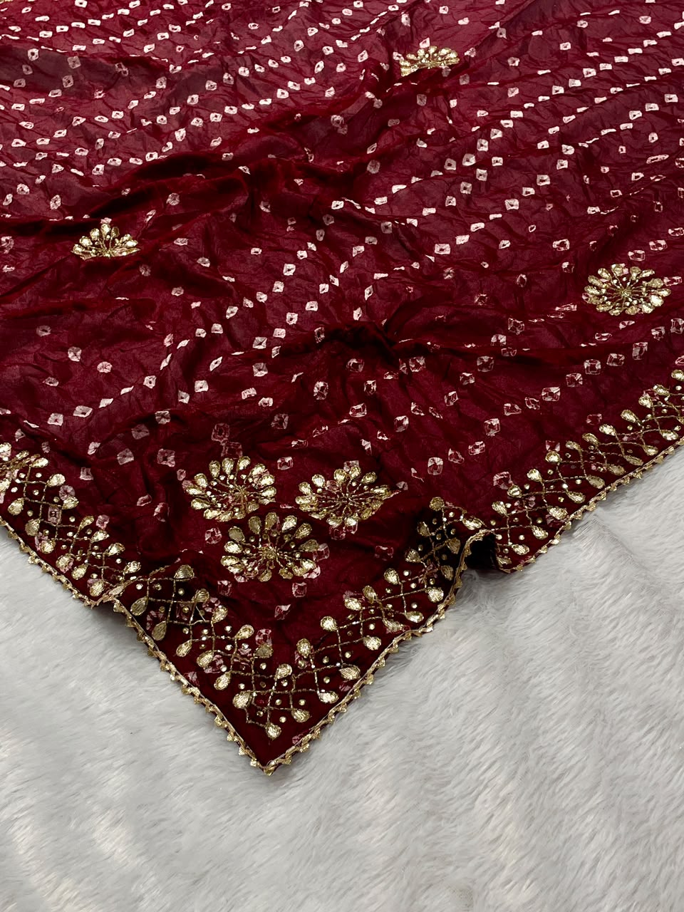 Gajji Silk Bandhani Saree
