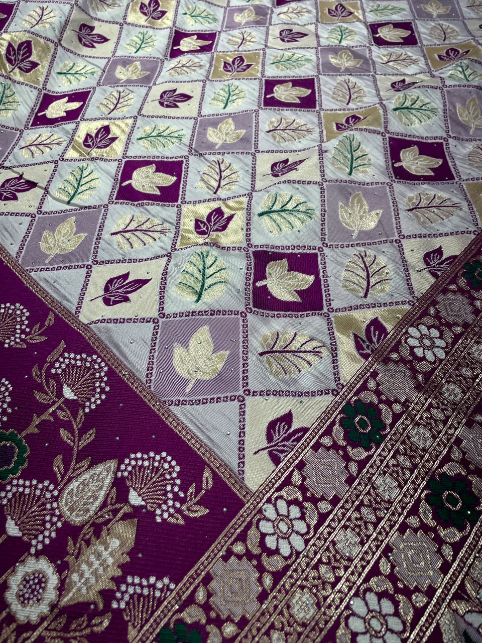White Banarsi Patola Silk Saree