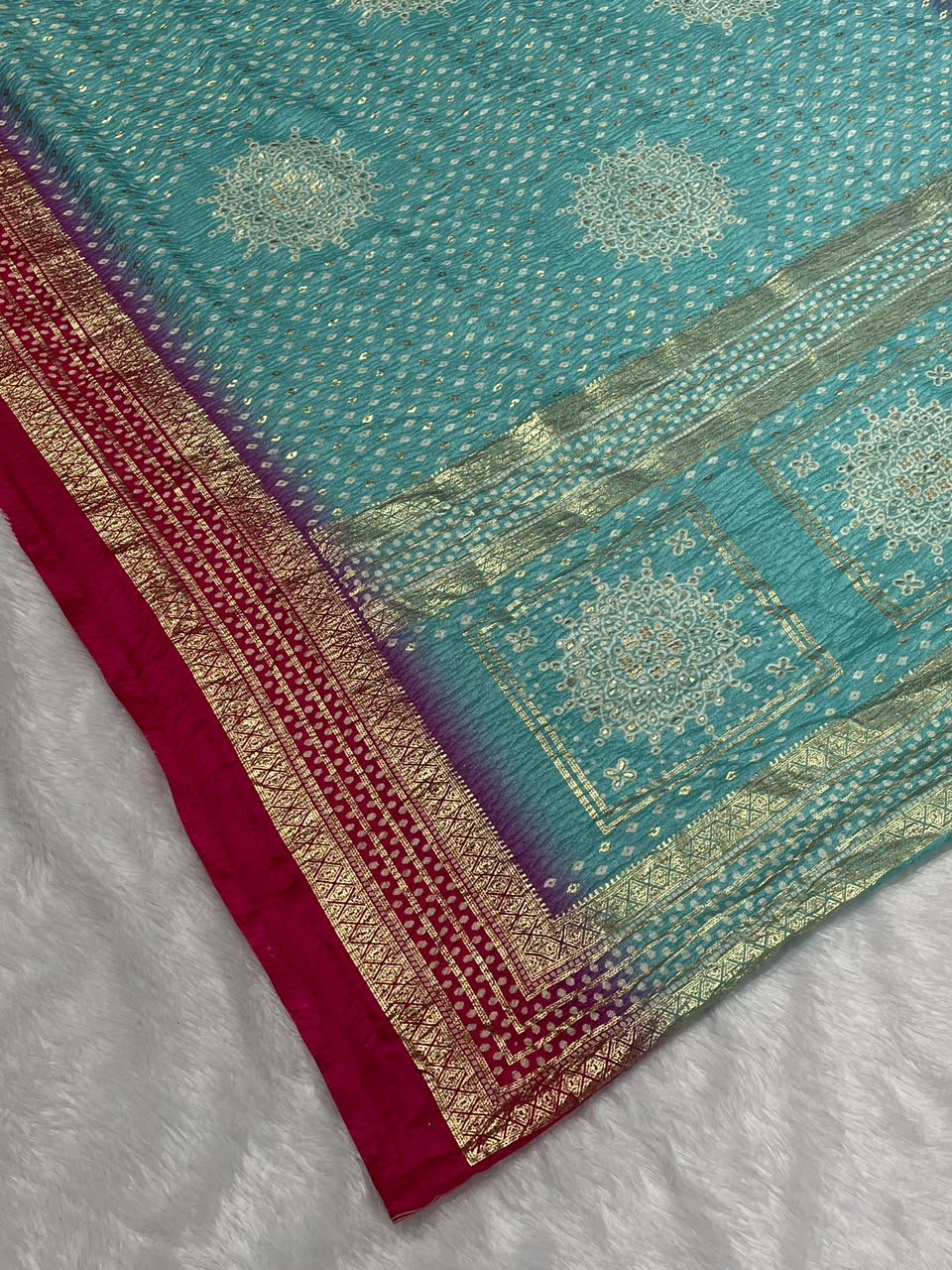 Moss Chiffon Saree
