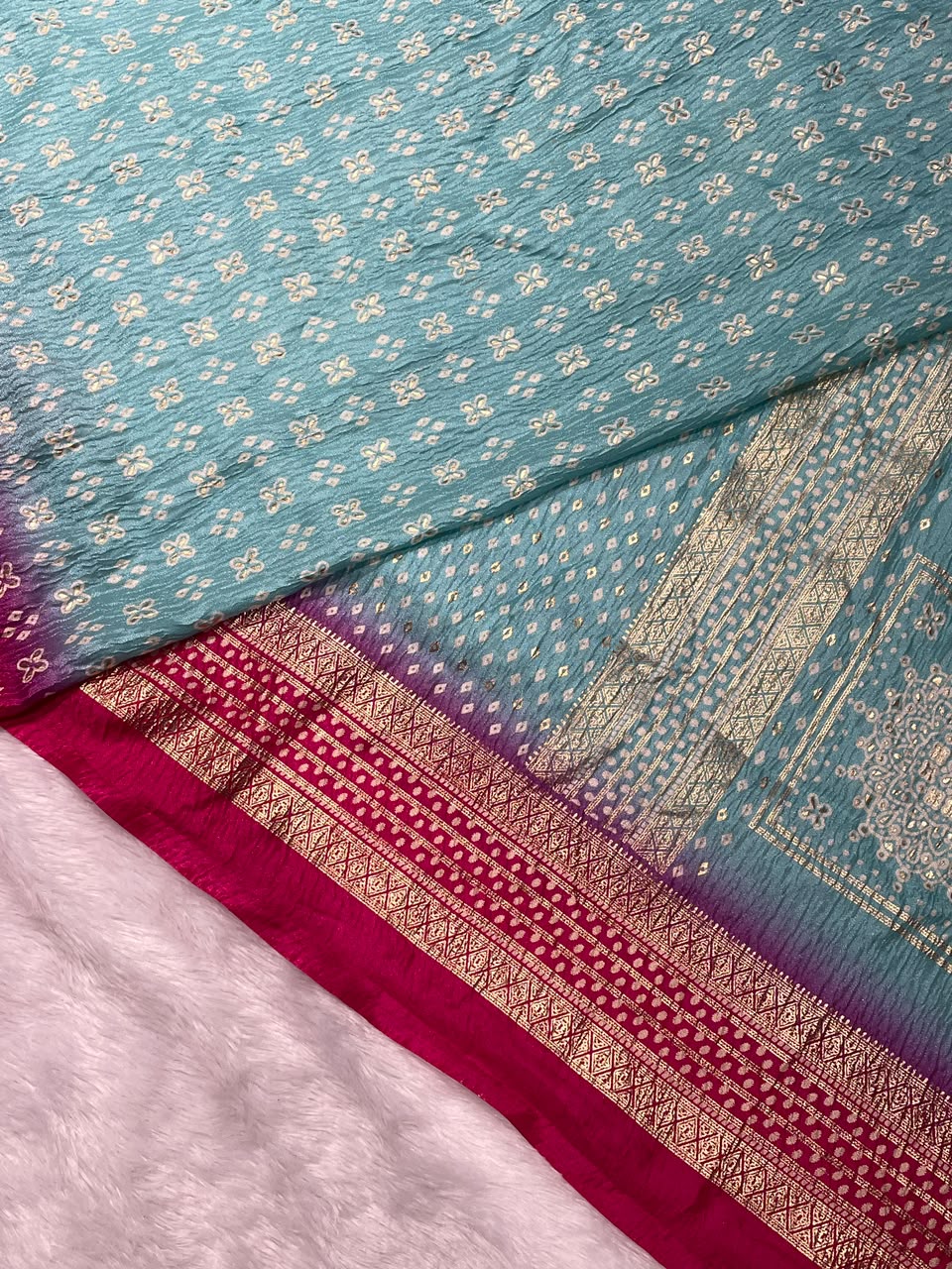 Moss Chiffon Saree