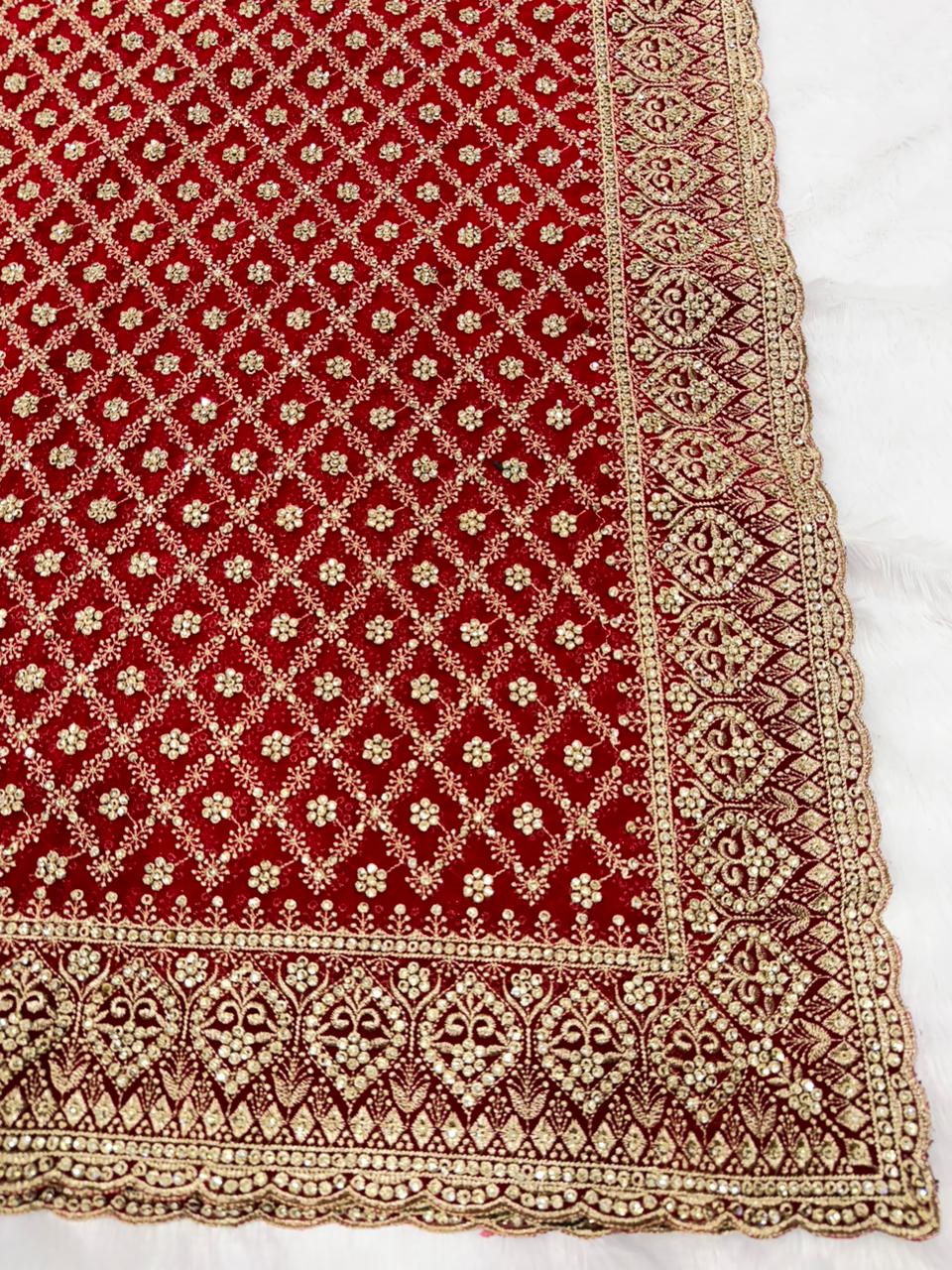 Pure Georgette Saree RED SAREE