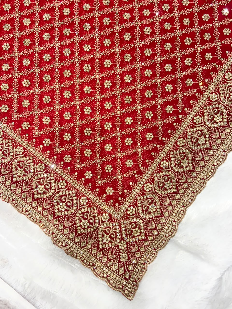 Pure Georgette Saree RED SAREE
