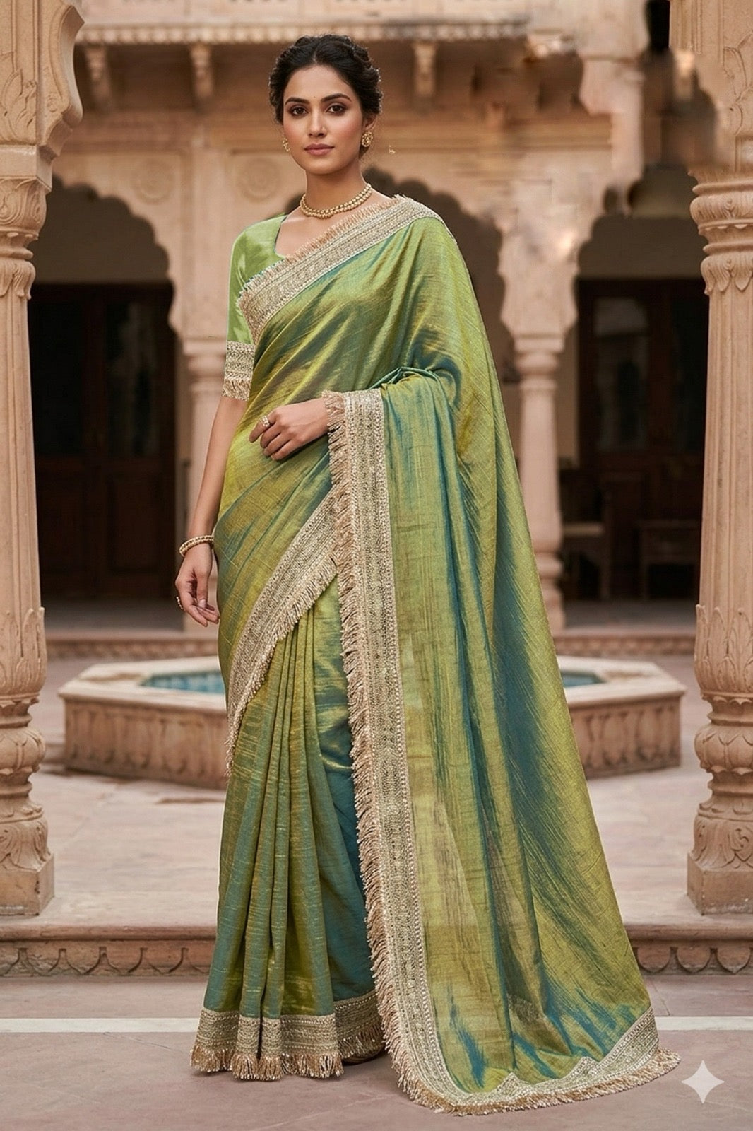FANDY SATIN SAREE WITH FANCY BORDER